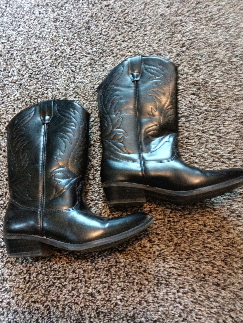Vintage Laredo Route 66 Collection Black Kids Cowboy Boots